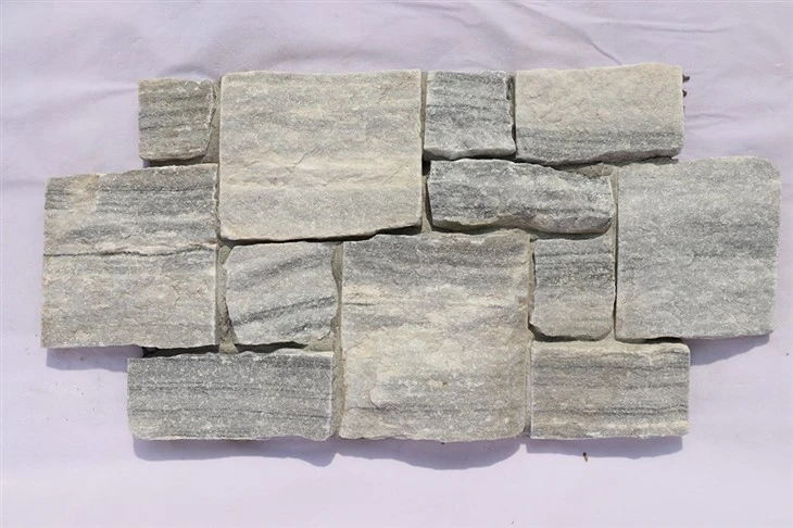 Cross Shape Natural Stone Wall Cladding Grey Quartzite JRD-050