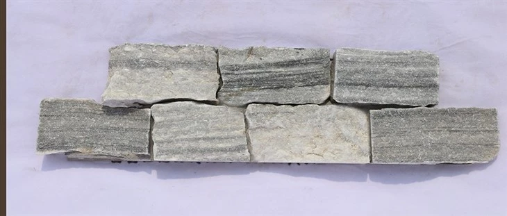 Cross Shape Natural Stone Wall Cladding Grey Quartzite JRD-050